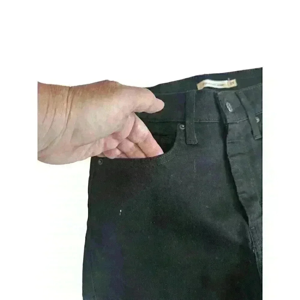 Women's Levi Strauss Black Denim Jeans Size 27 High Rise Skinny Stretchy EUC - Picture 4 of 8